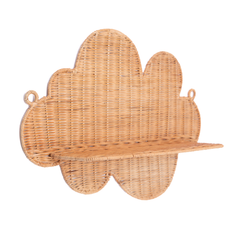 Mâya - Étagère murale nuage en rotin tressé main – vue 2 – Produit artisanal fait à la main · Kuênia