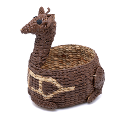 Kaoko - Panier girafe en jacinthe d'eau tressée main – vue 2 – Produit artisanal fait à la main · Kuênia