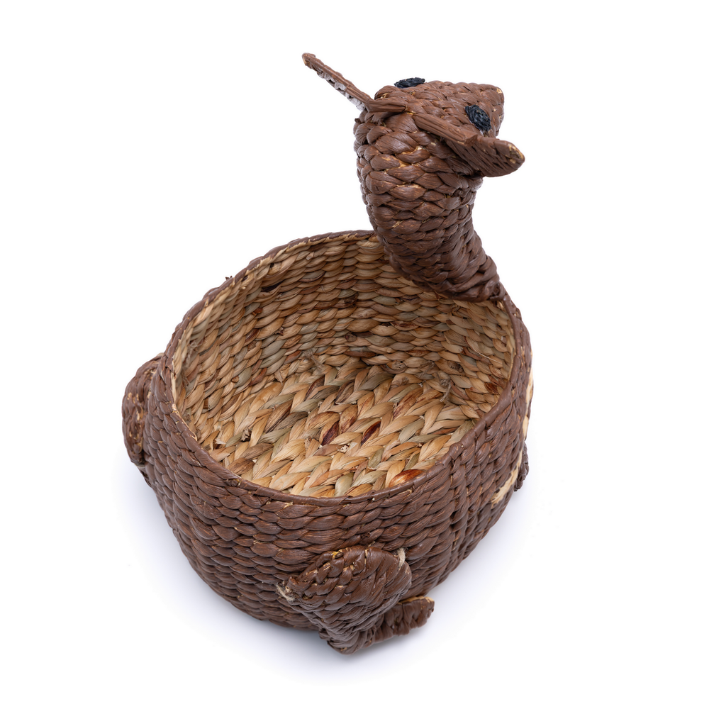 Kaoko - Panier girafe en jacinthe d'eau tressée main – vue 3 – Produit artisanal fait à la main · Kuênia