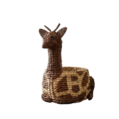 Kaoko - Panier girafe en jacinthe d'eau tressée main