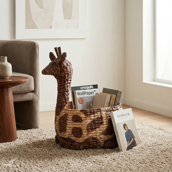 Kaoko - Panier girafe en jacinthe d'eau tressée main – Produit artisanal fait à la main · Kuênia