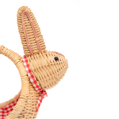 Taito - Rabbit-shaped basket in handwoven rattan – view 5 – Handcrafted product, handmade · Kuênia